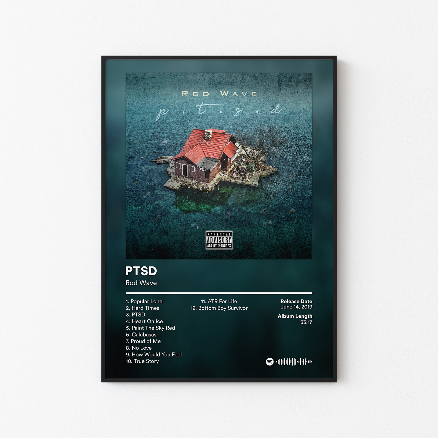 Rod Wave PTSD Album Poster
