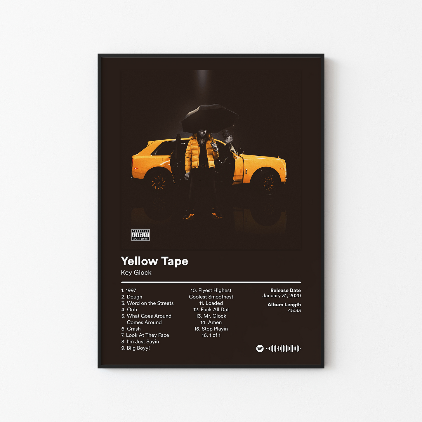 Key Glock Yellow Tape Album Poster