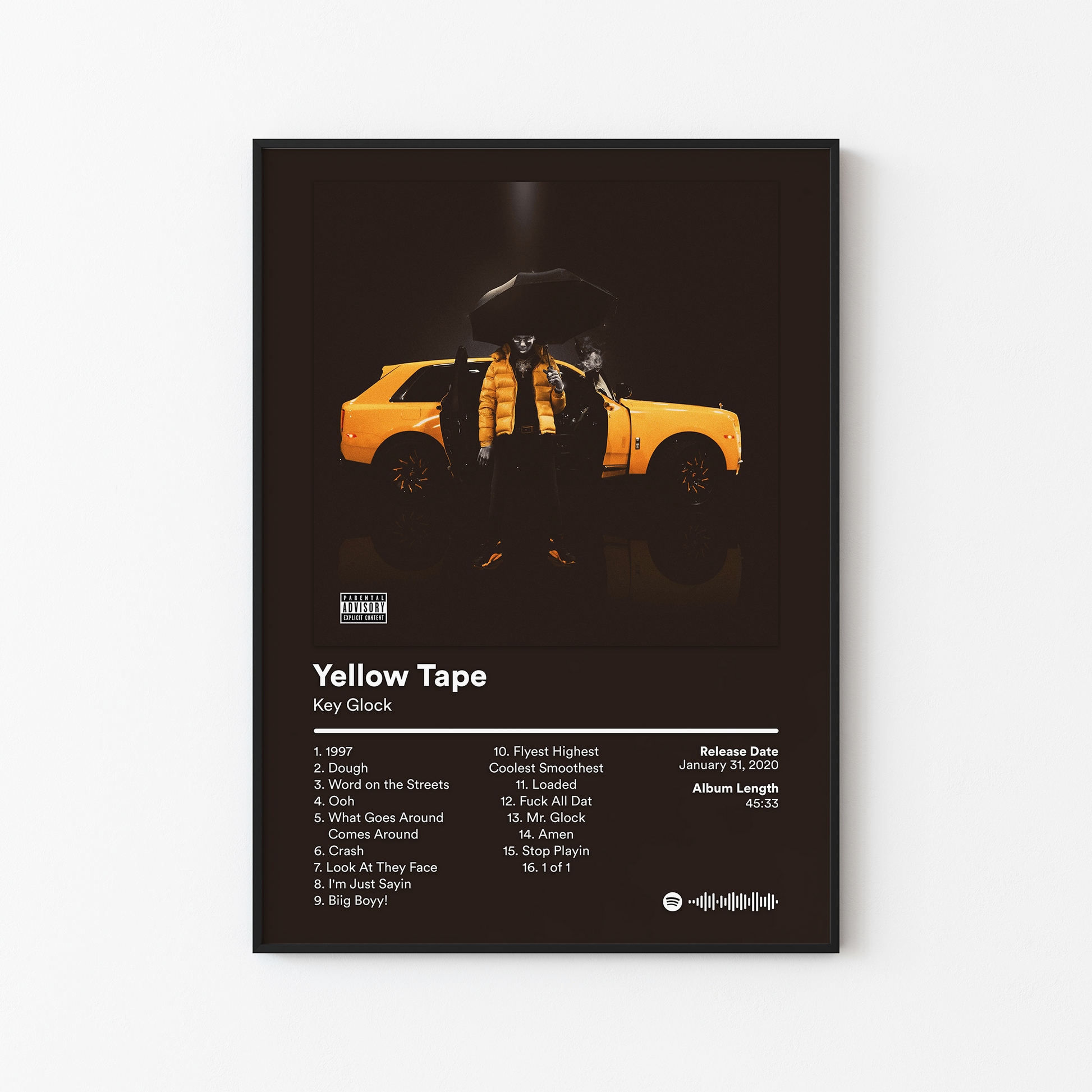 Key Glock Yellow Tape Album Poster