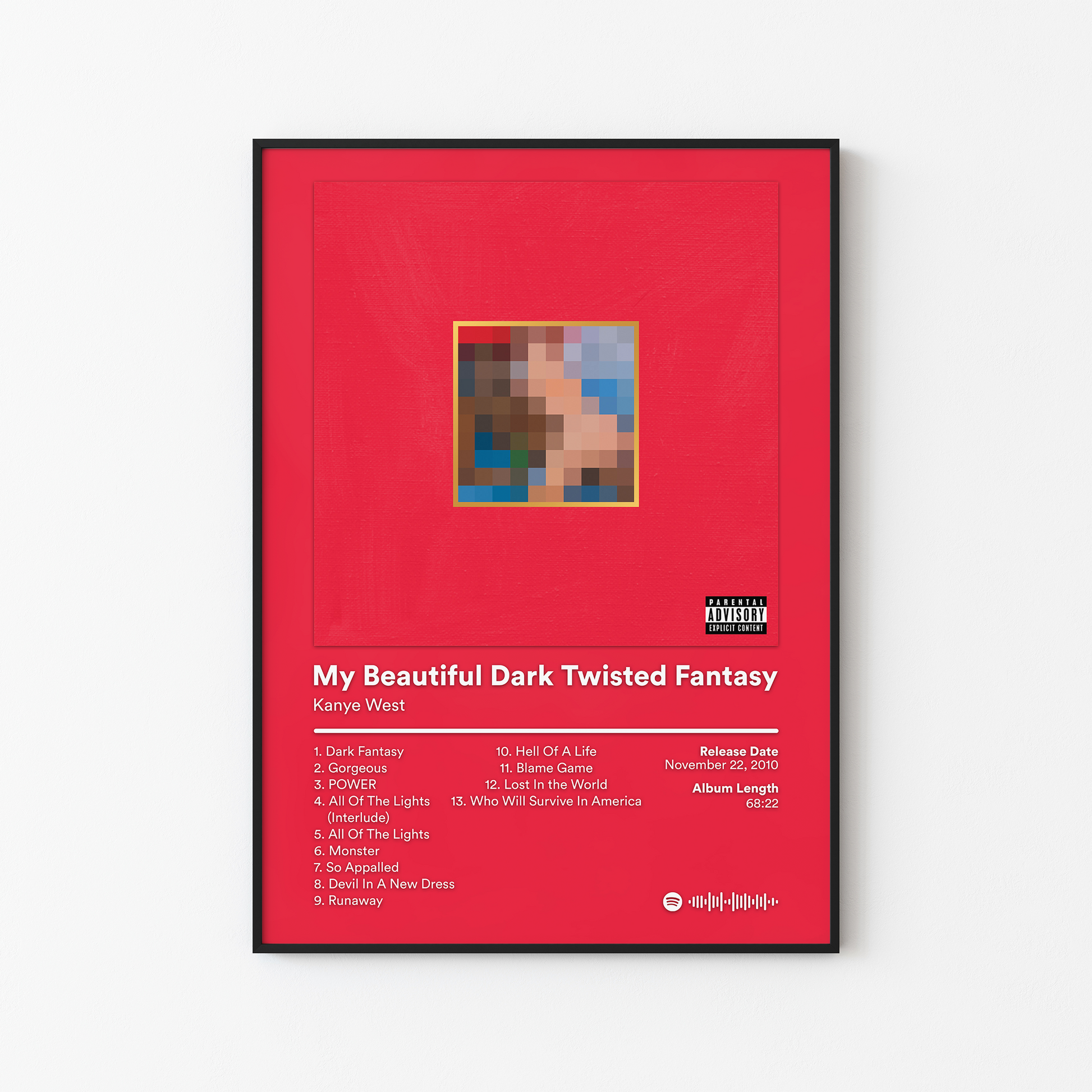 Kanye West My Beautiful Dark Twisted Fantasy Album Poster