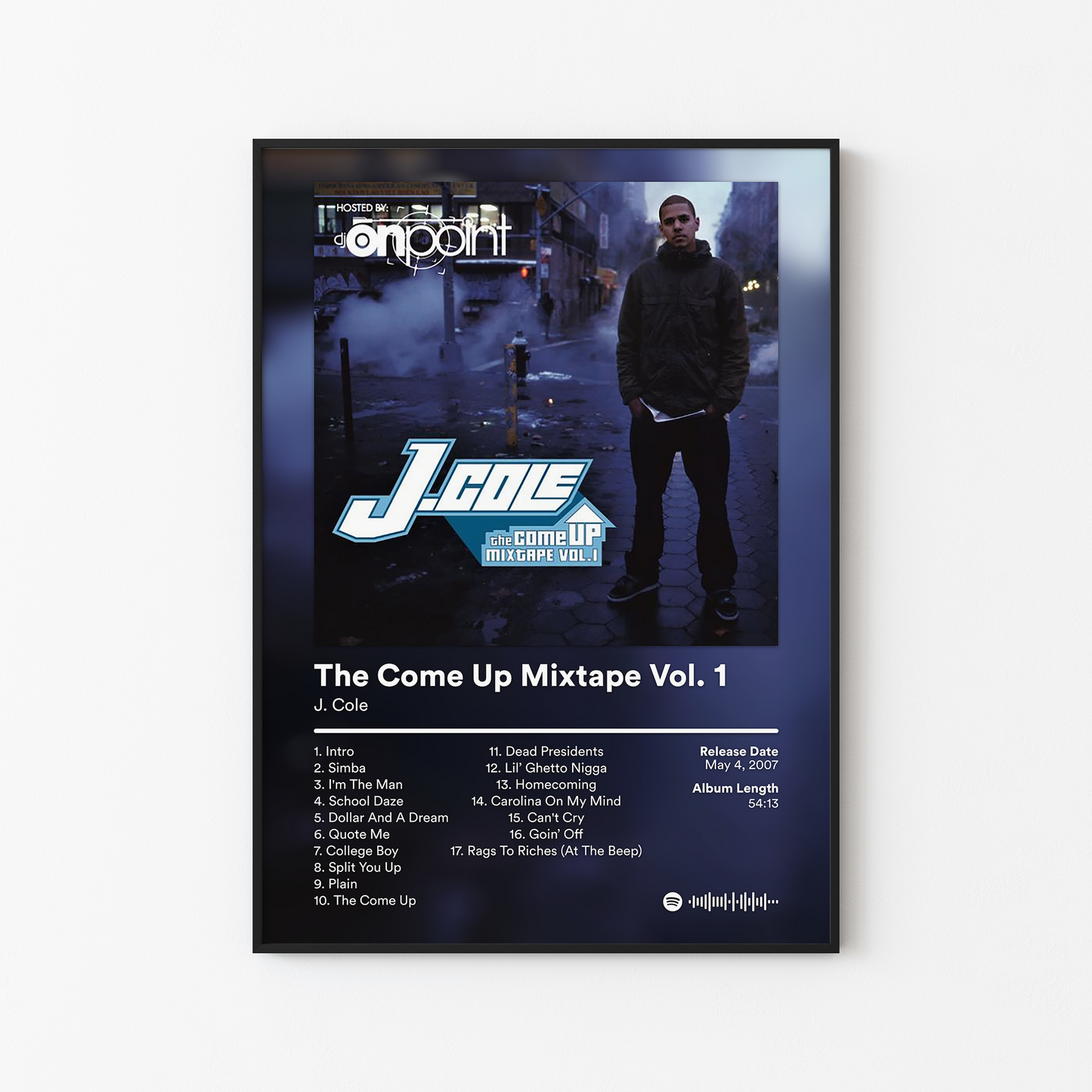 J. Cole The Come Up Mixtape Vol 1 Album Poster