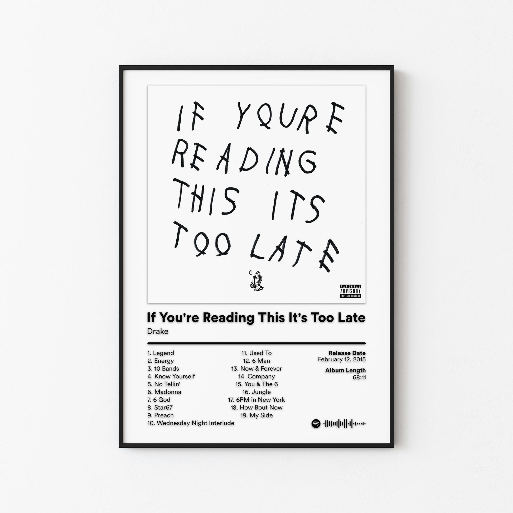 Drake If Youre Reading This Its Too Late Album Poster