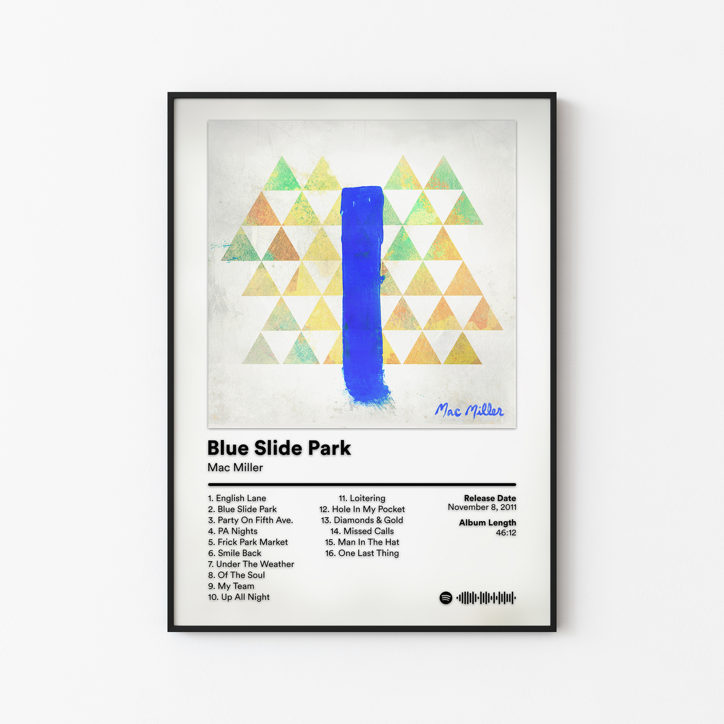 Mac Miller Blue Slide Park Album Poster