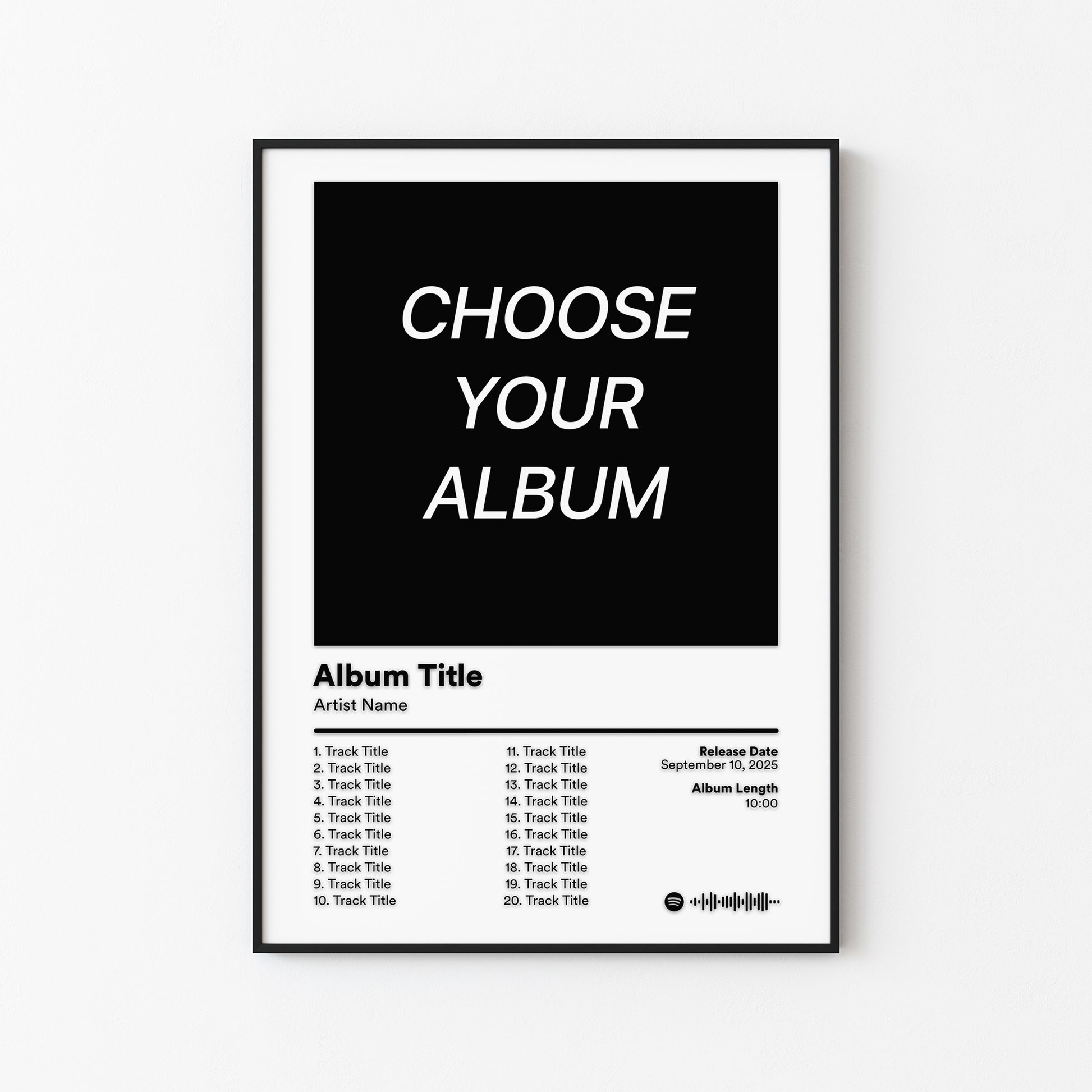 Custom Song Poster Personalised Music Wall Art