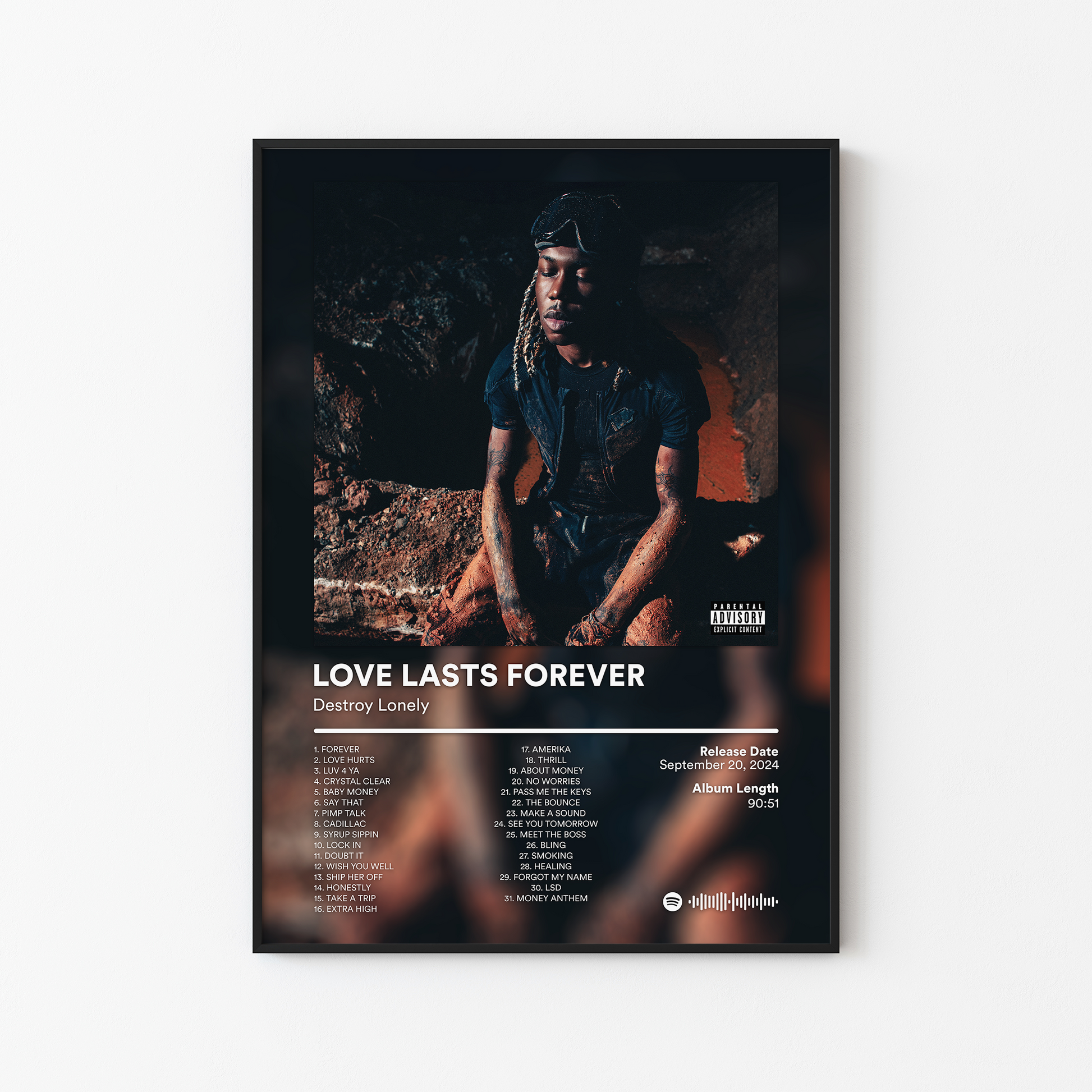 Destroy Lonely LOVE LASTS FOREVER V2.5 Album Poster