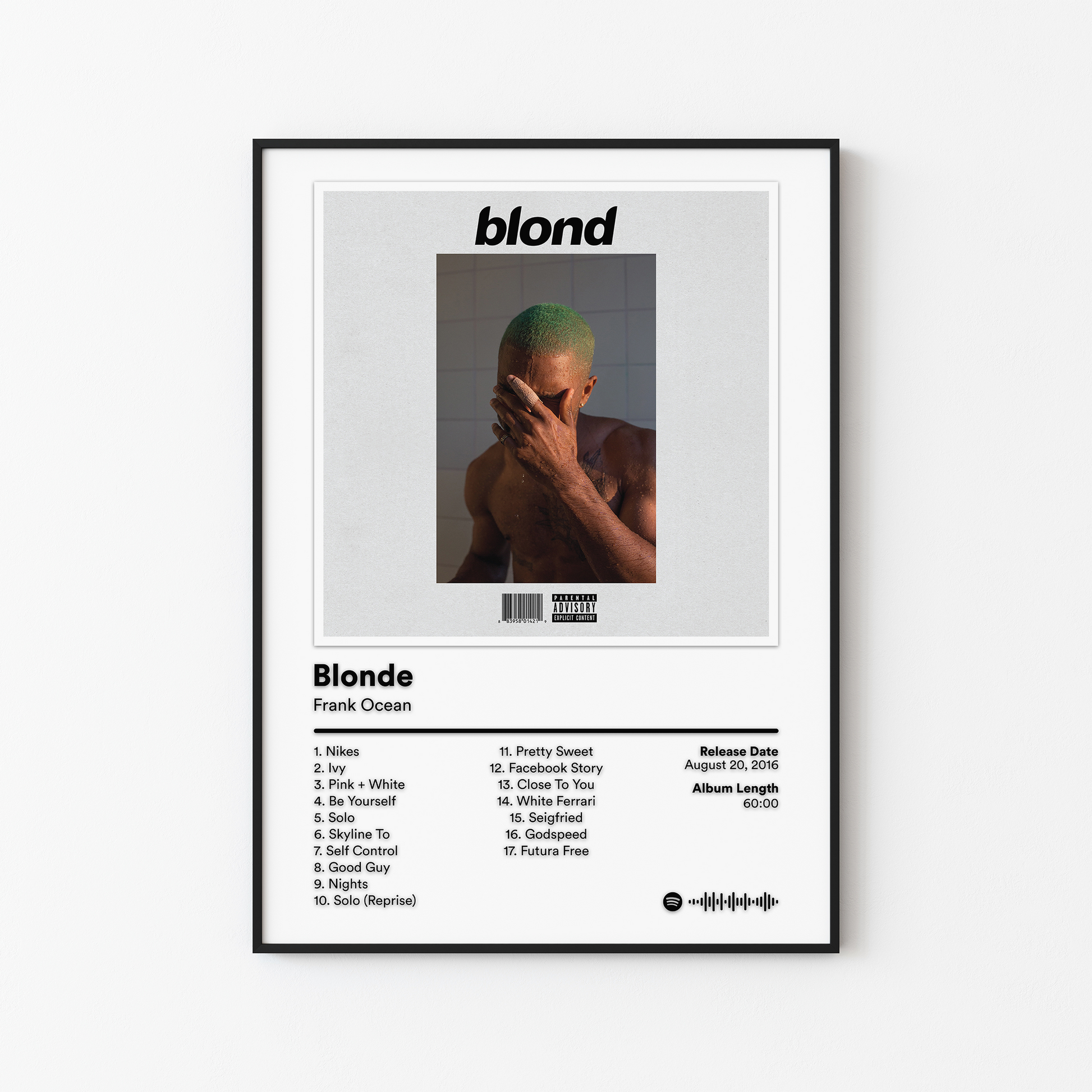Frank Ocean Blonde Album Poster