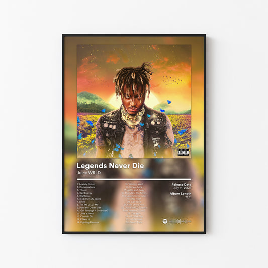 Juice WRLD Legends Never Die 5 Year Anniversary Edition Album Poster