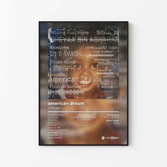 21 Savage american dream Album Poster