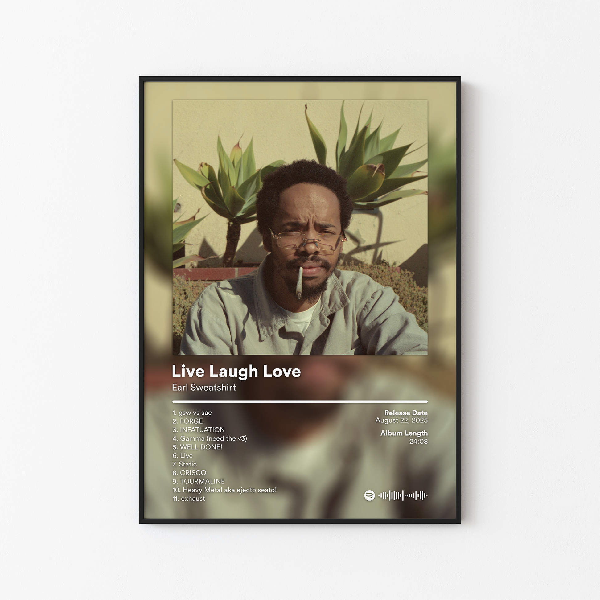 Earl Sweatshirt Live Laugh Love Album Poster