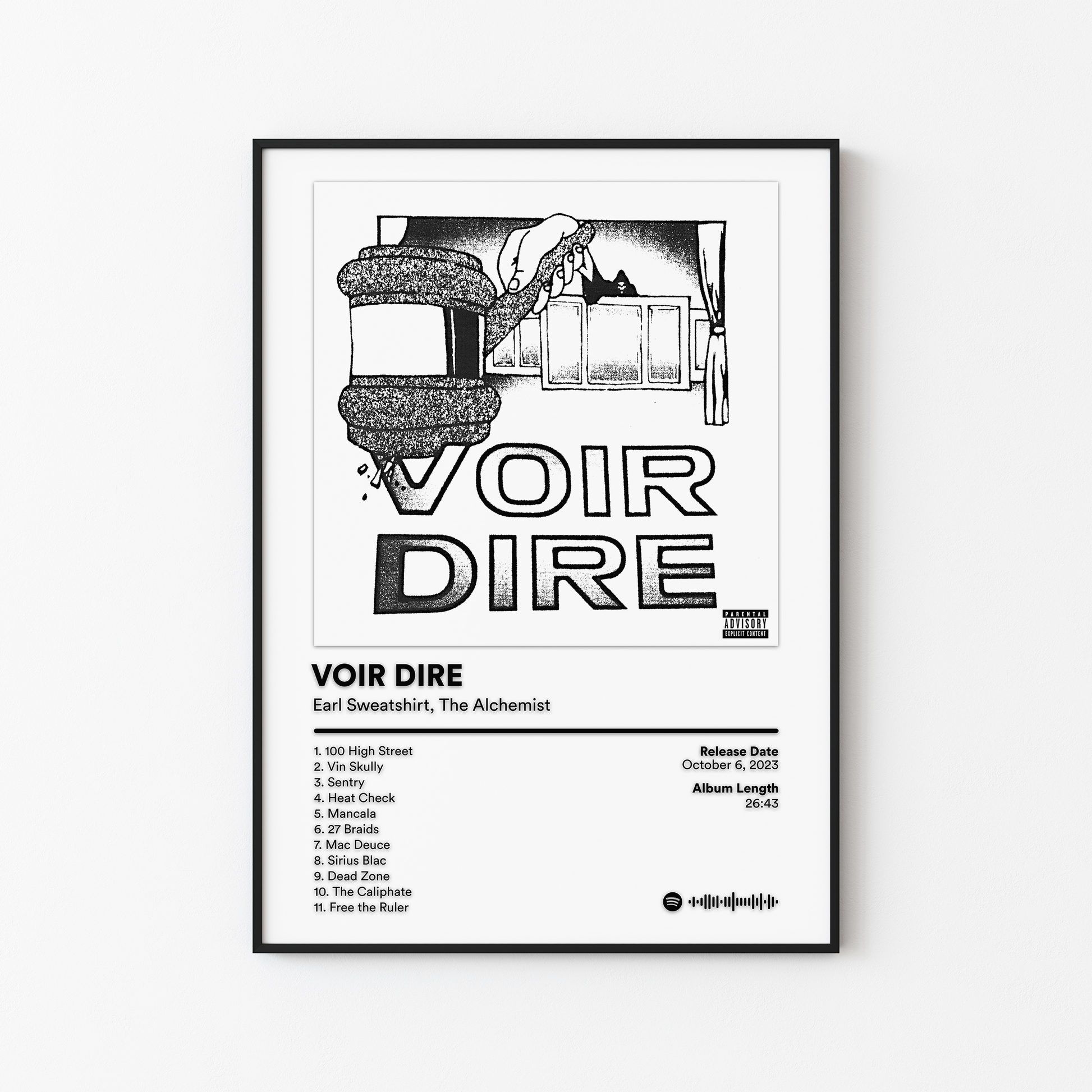 Earl Sweatshirt VOIR DIRE Album Poster