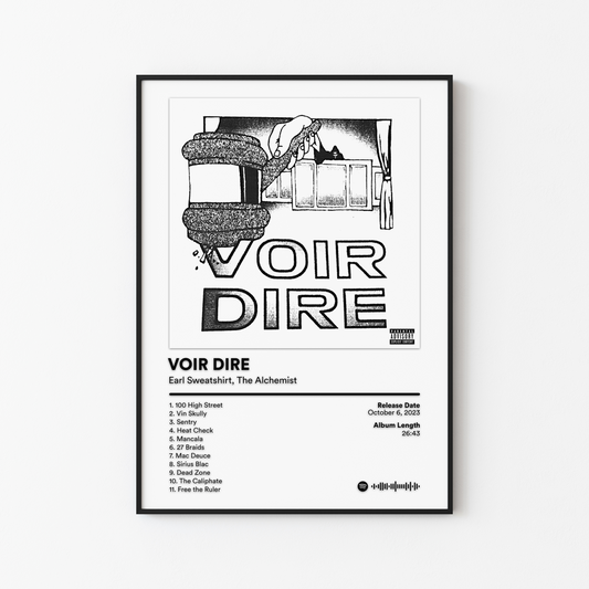 Earl Sweatshirt VOIR DIRE Album Poster