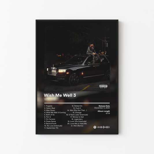 YFN Lucci Wish Me Well 3 Album Poster