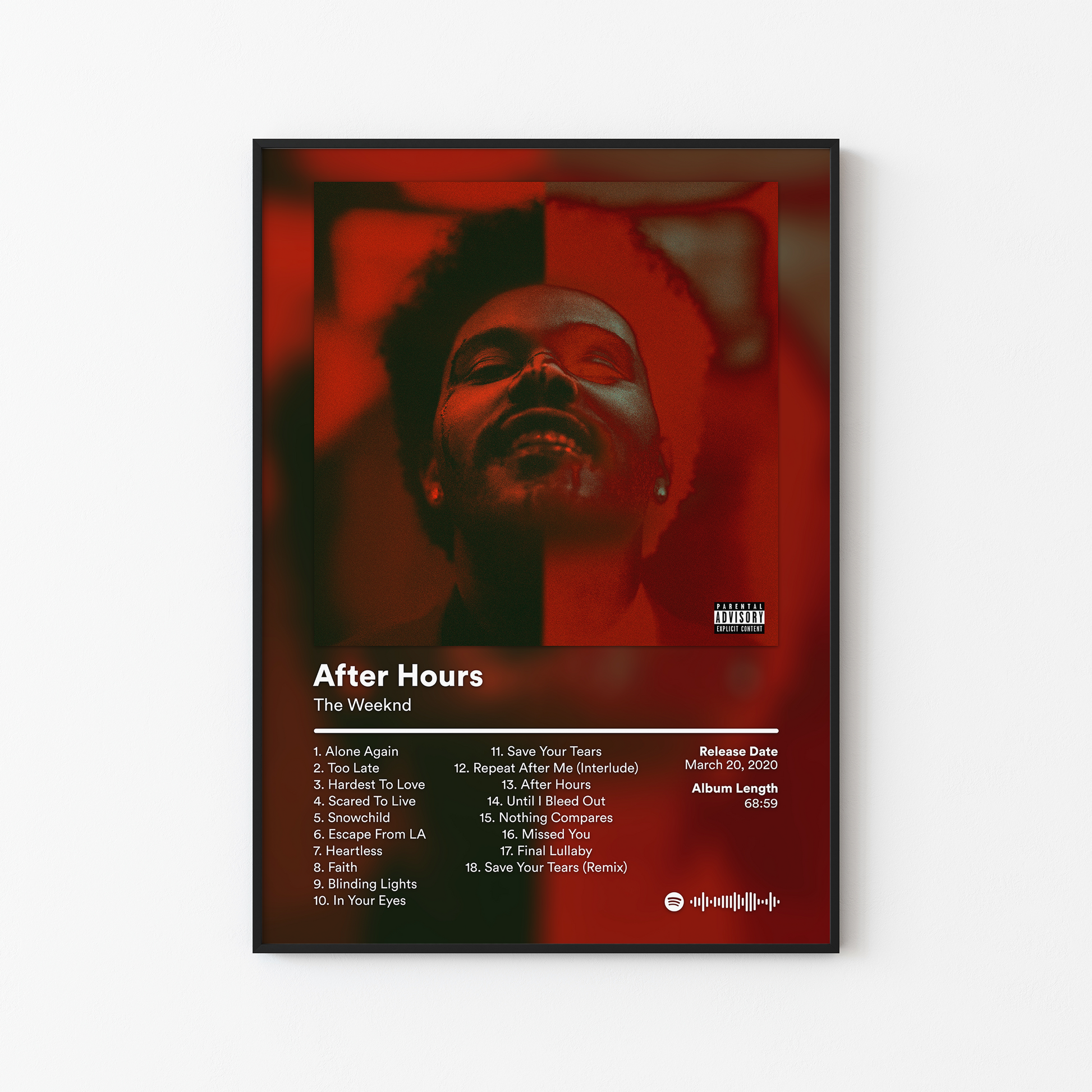 The Weeknd After Hours Deluxe Album Poster