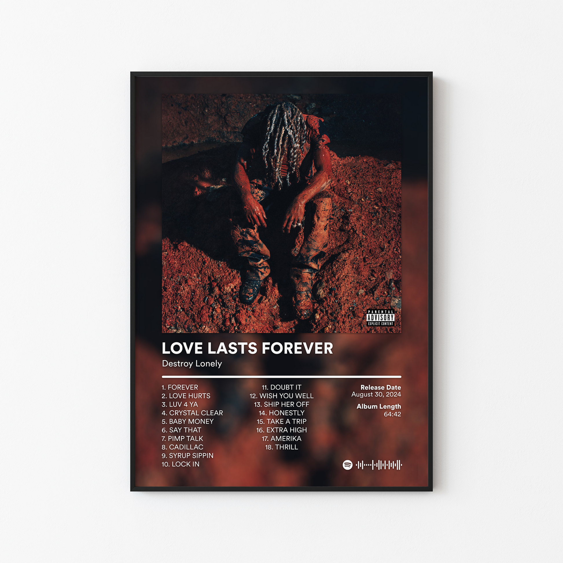 Destroy Lonely LOVE LASTS FOREVER Album Poster