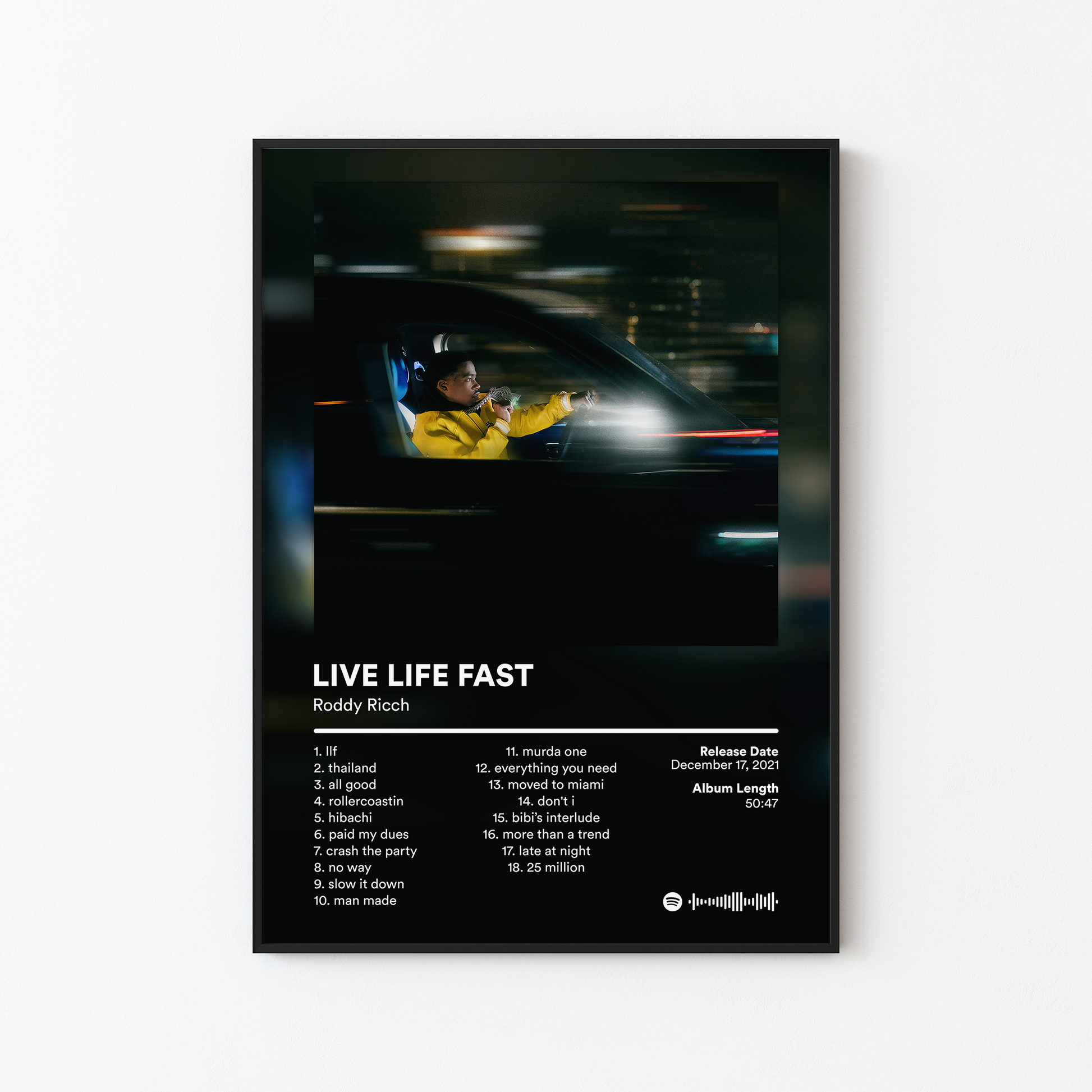 Roddy Ricch LIVE LIFE FAST Album Poster