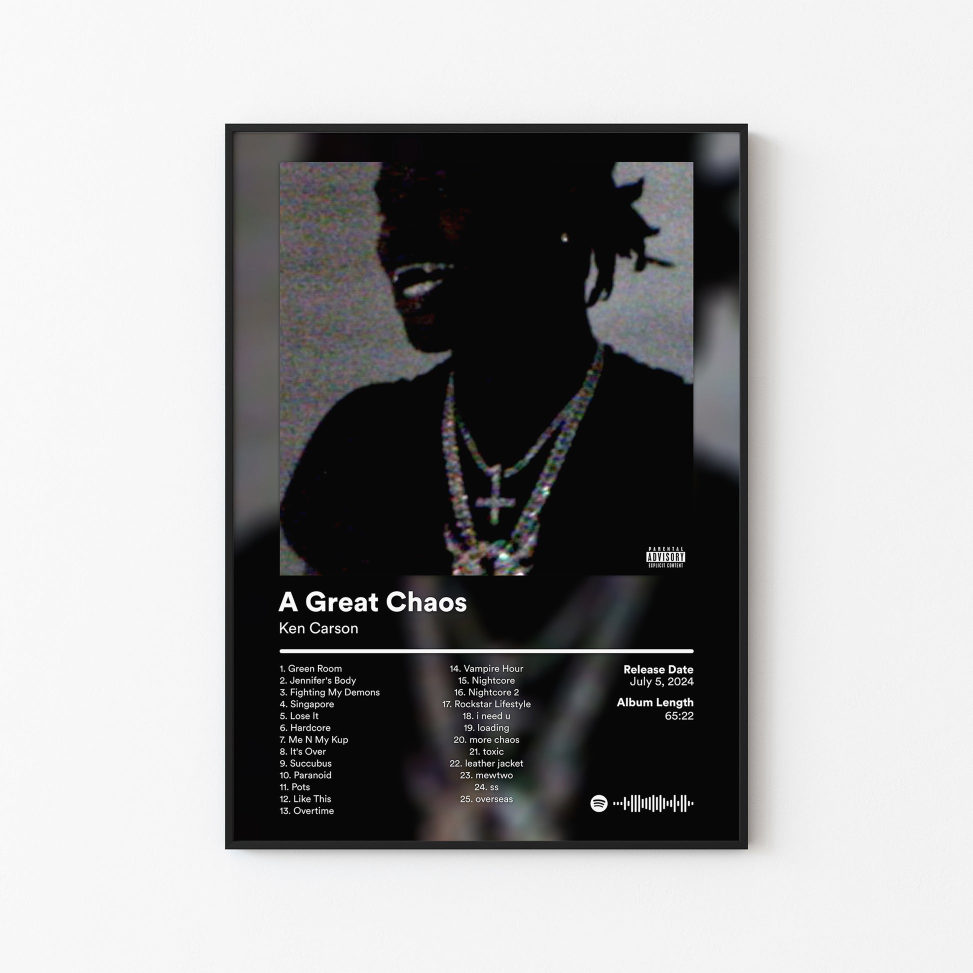 Ken Carson A Great Chaos Deluxe Album Poster