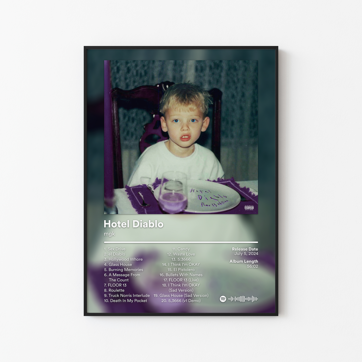 mgk Hotel Diablo Floor 13 Edition Album Poster