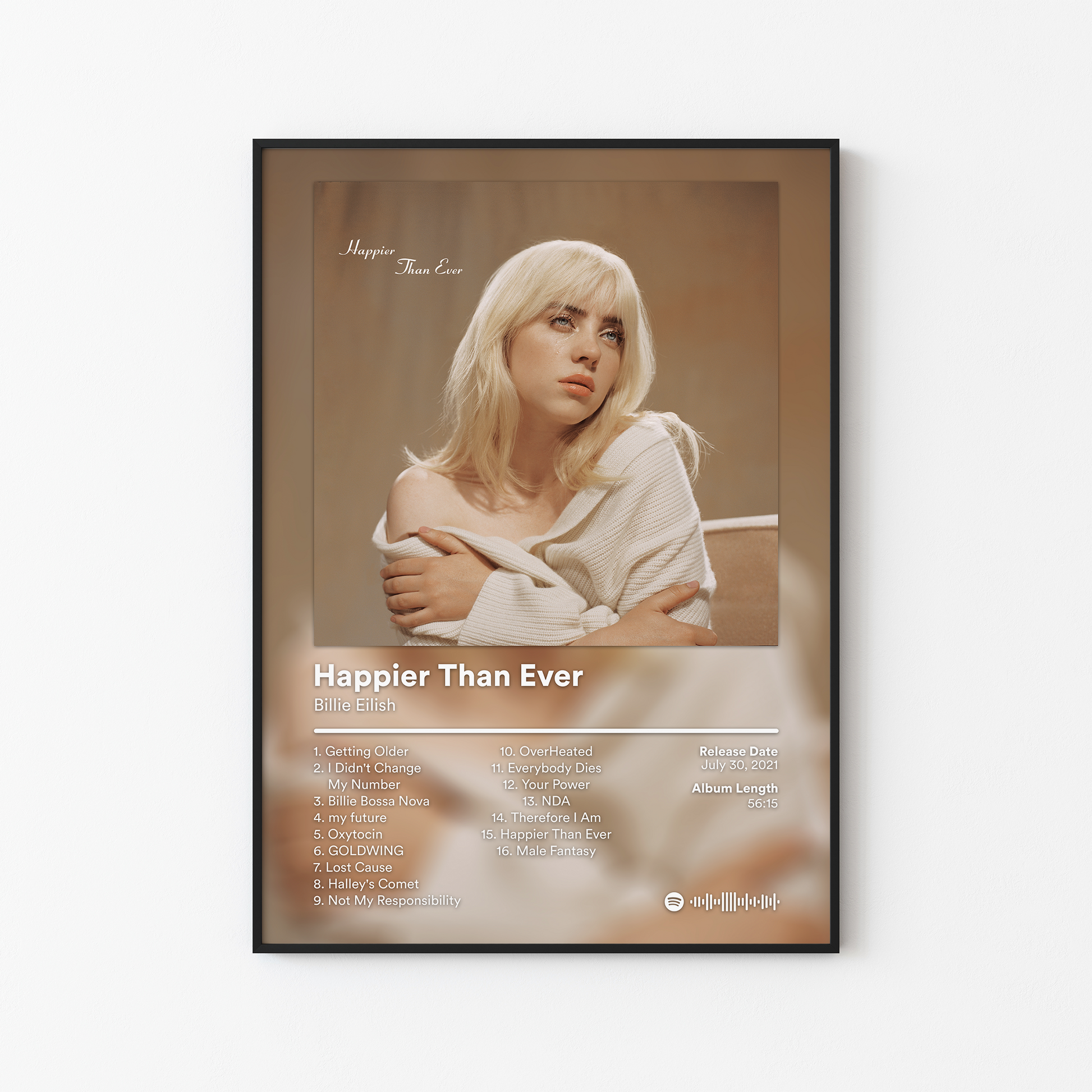 Billie Eilish Happier Than Ever Album Poster