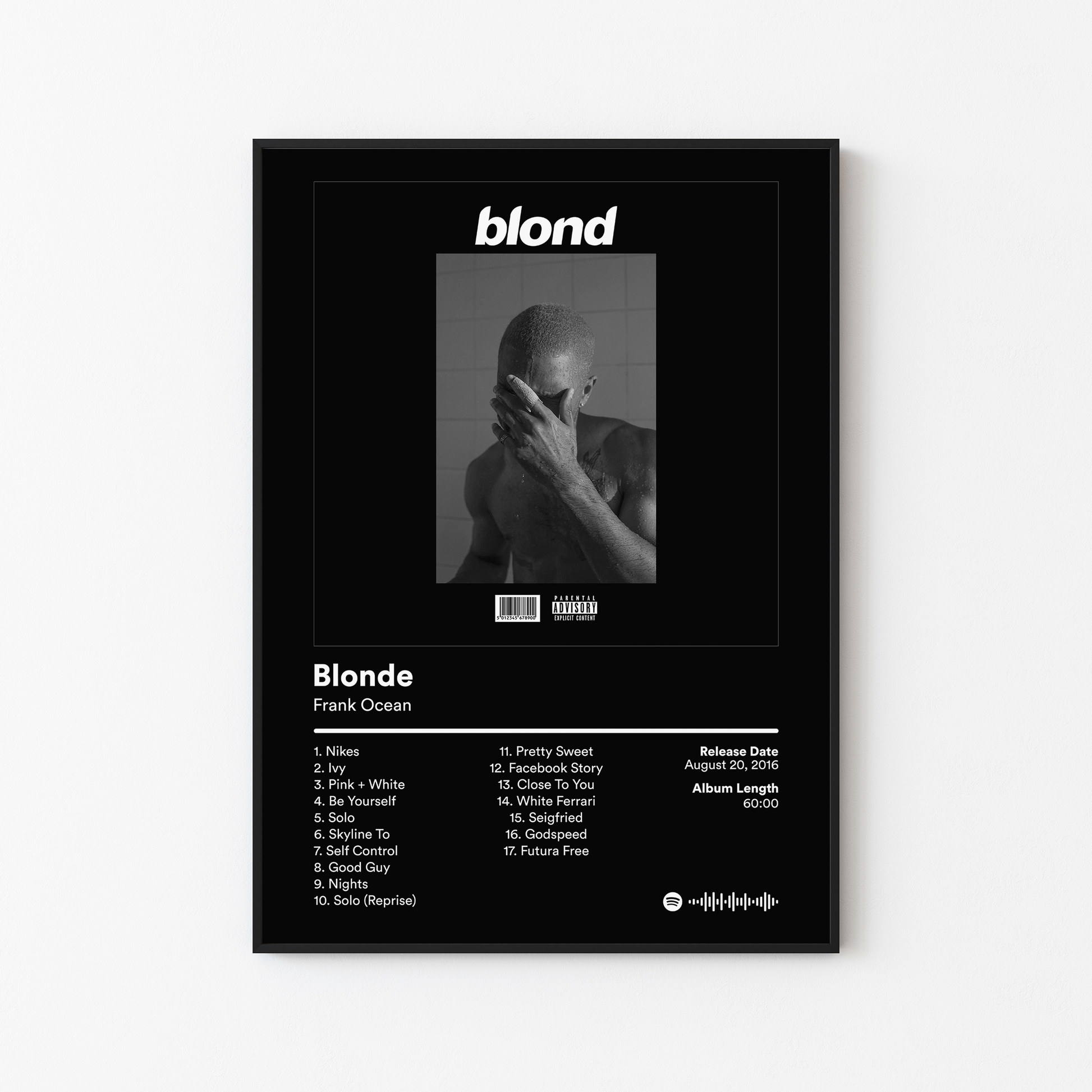 Frank Ocean Blonde Album Poster