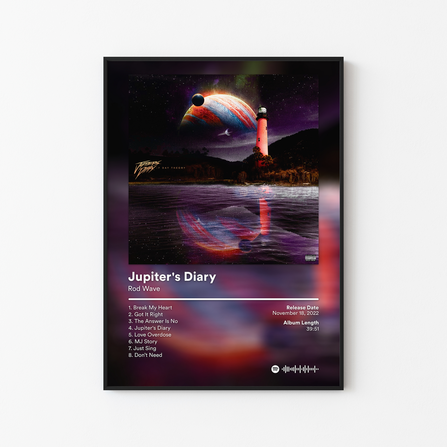Rod Wave Jupiters Diary 7 Day Theory Album Poster