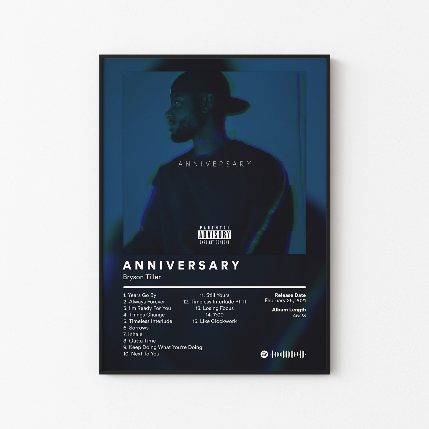 Bryson Tiller ANNIVERSARY Album Poster