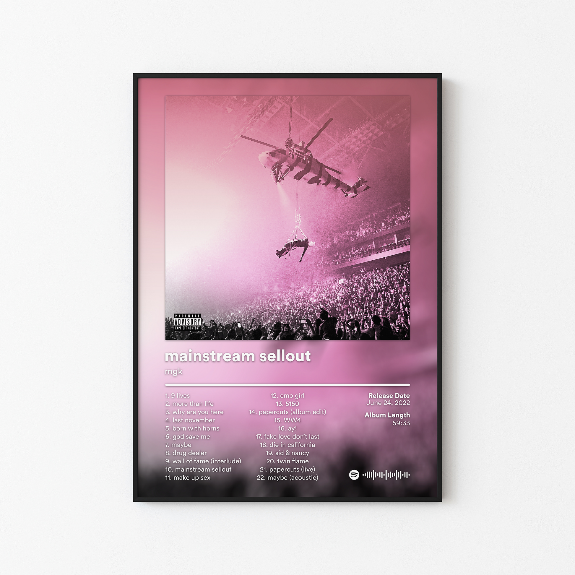 mgk mainstream sellout life in pink deluxe Album Poster