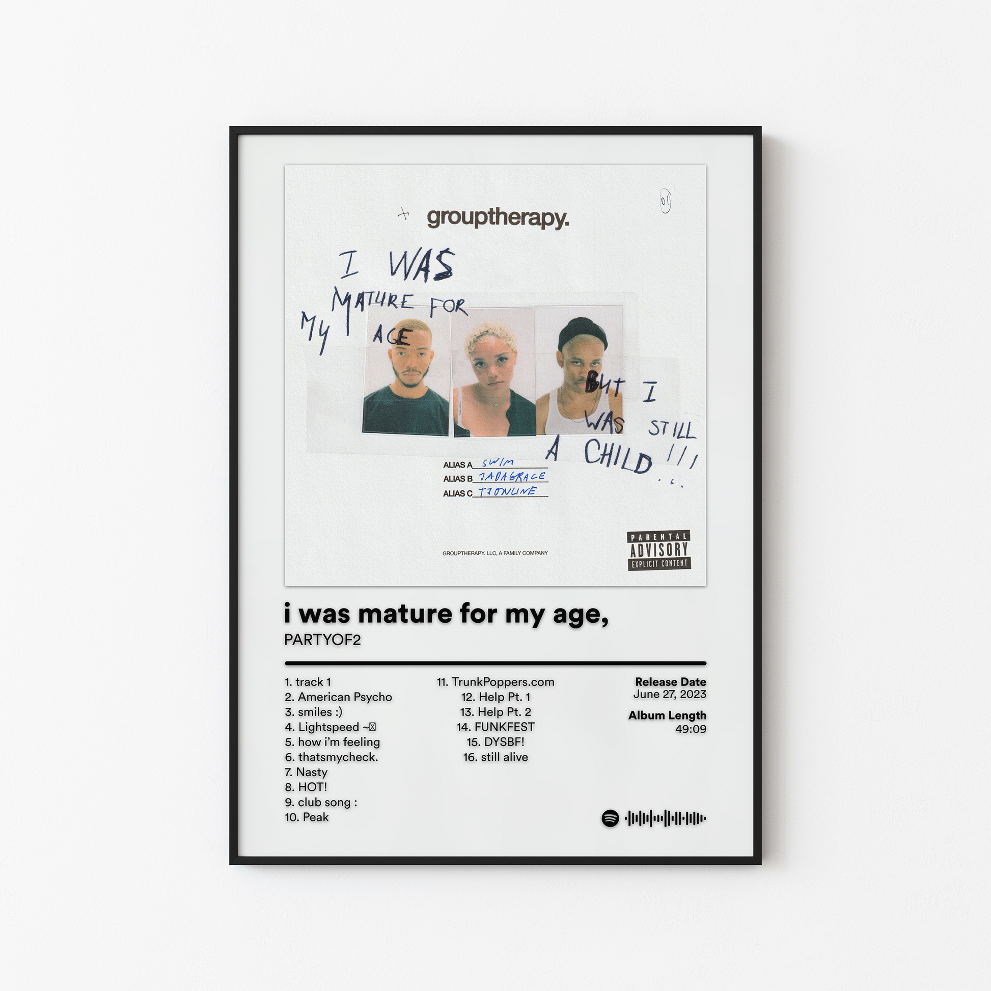 PARTYOF2 i was mature for my age but i was still a child Album Poster