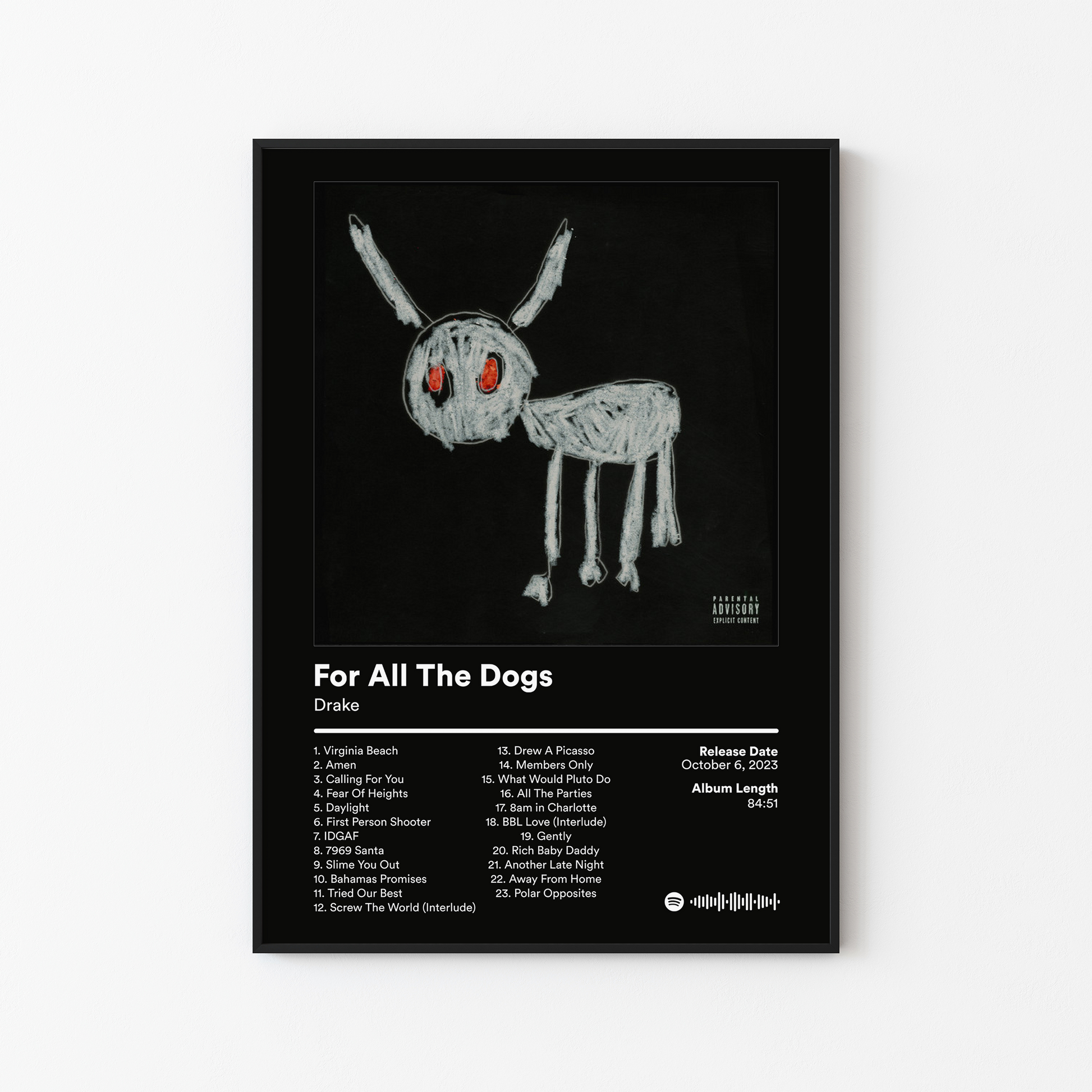 Drake For All The Dogs Album Poster