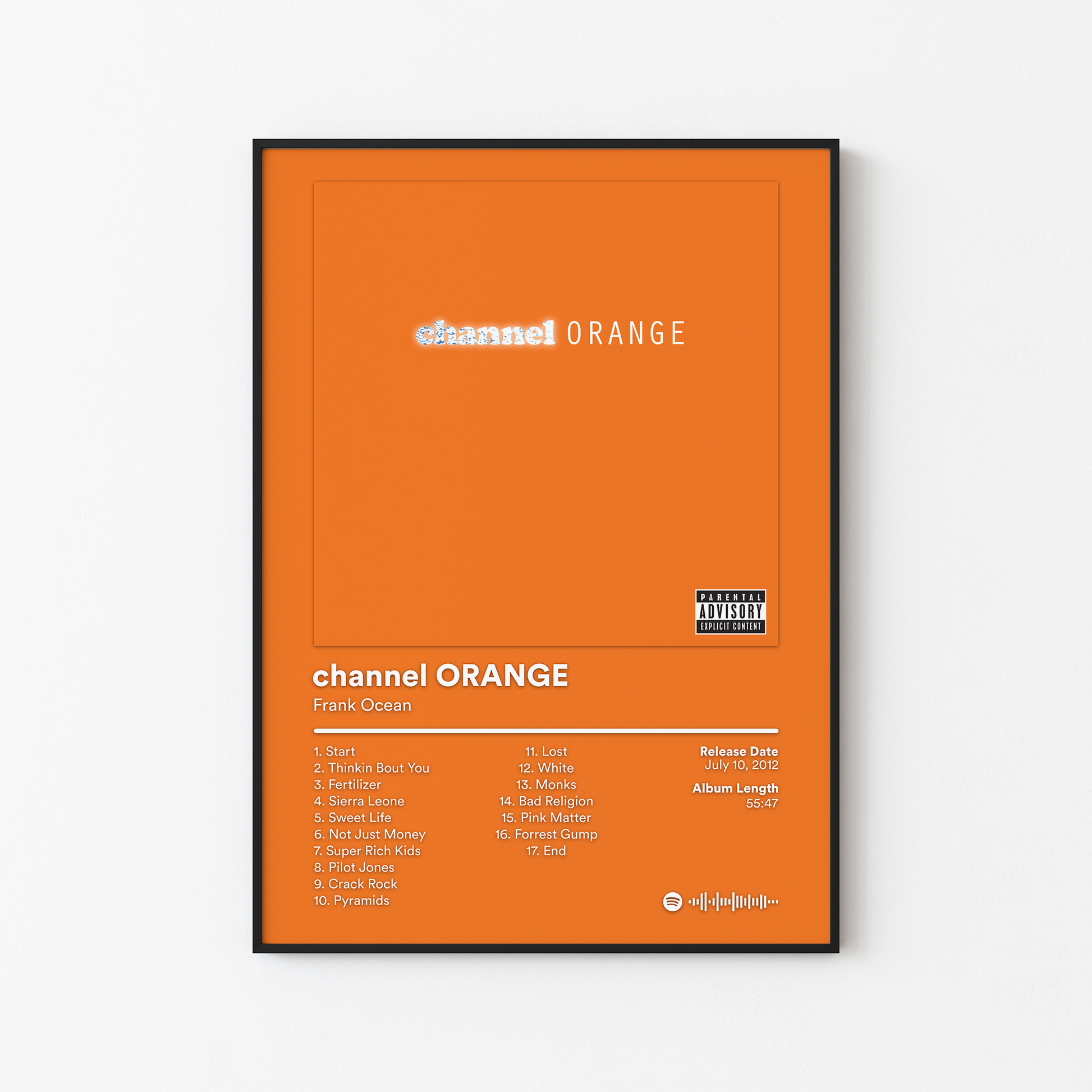 Frank Ocean channel ORANGE Album Poster