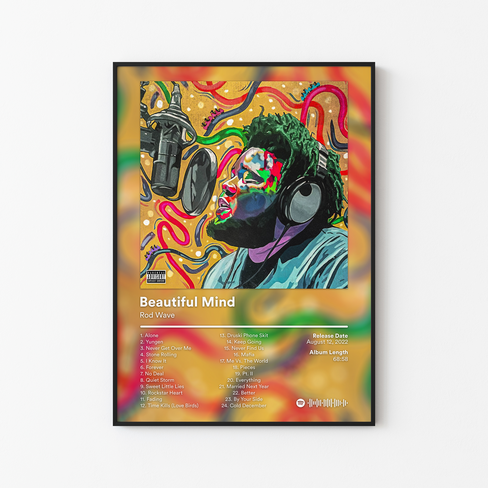 Rod Wave Beautiful Mind Album Poster