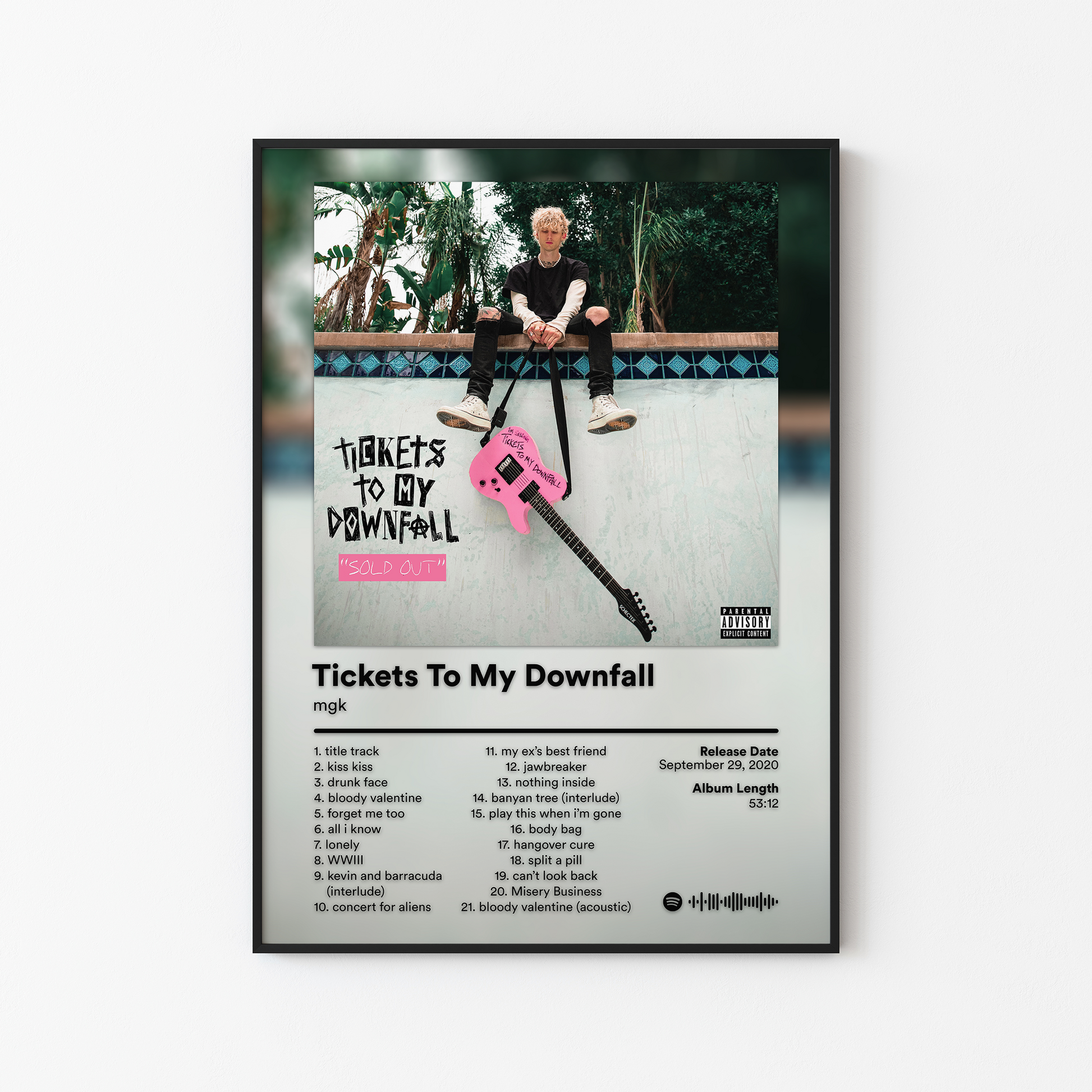 mgk Tickets To My Downfall SOLD OUT Deluxe Album Poster
