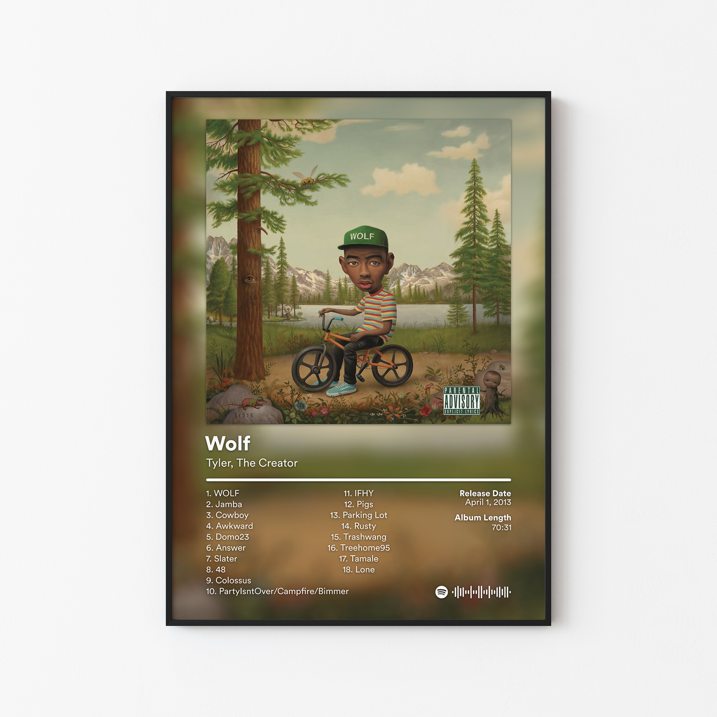 Tyler The Creator Wolf Instrumentals Album Poster