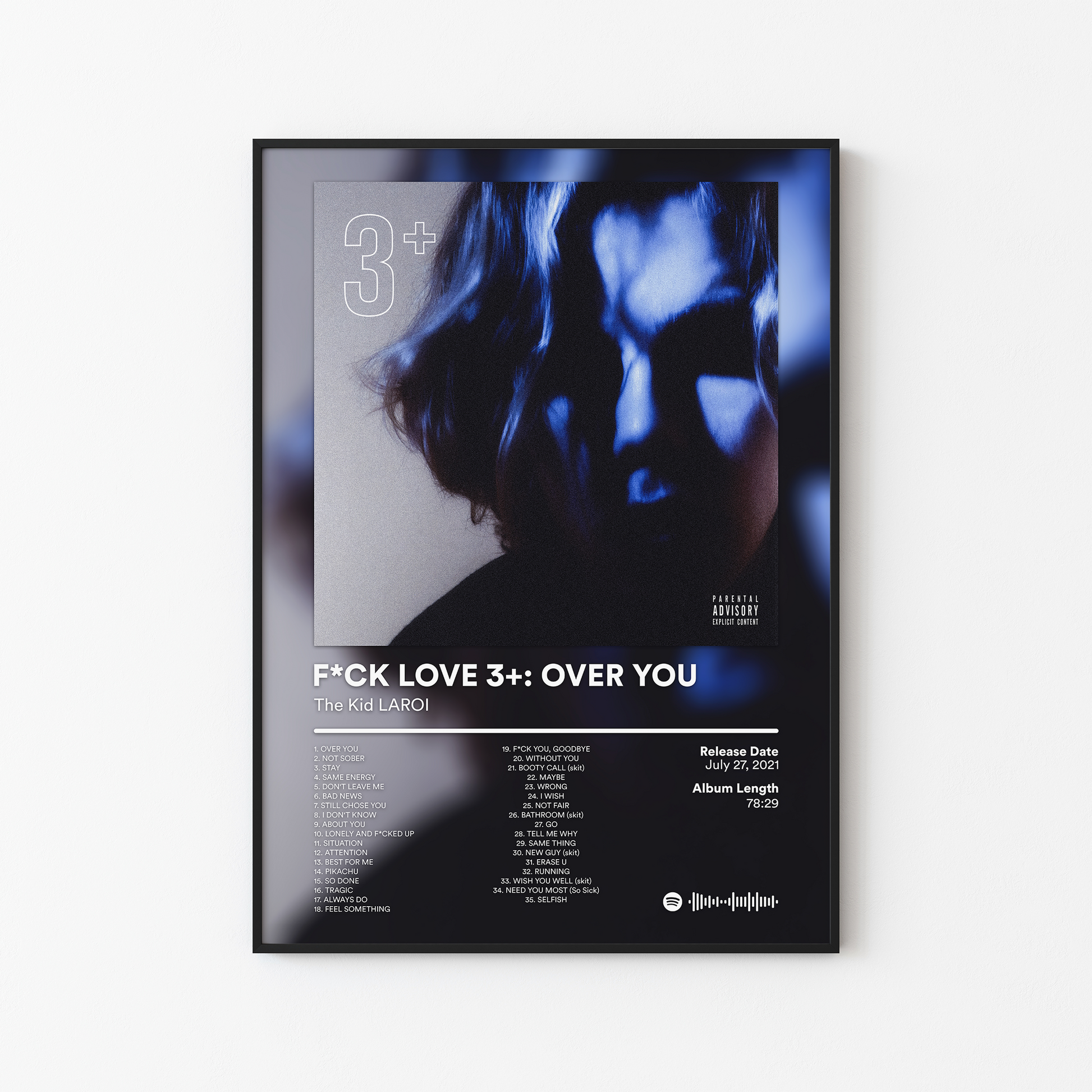 The Kid LAROI FUCK LOVE 3 OVER YOU Album Poster