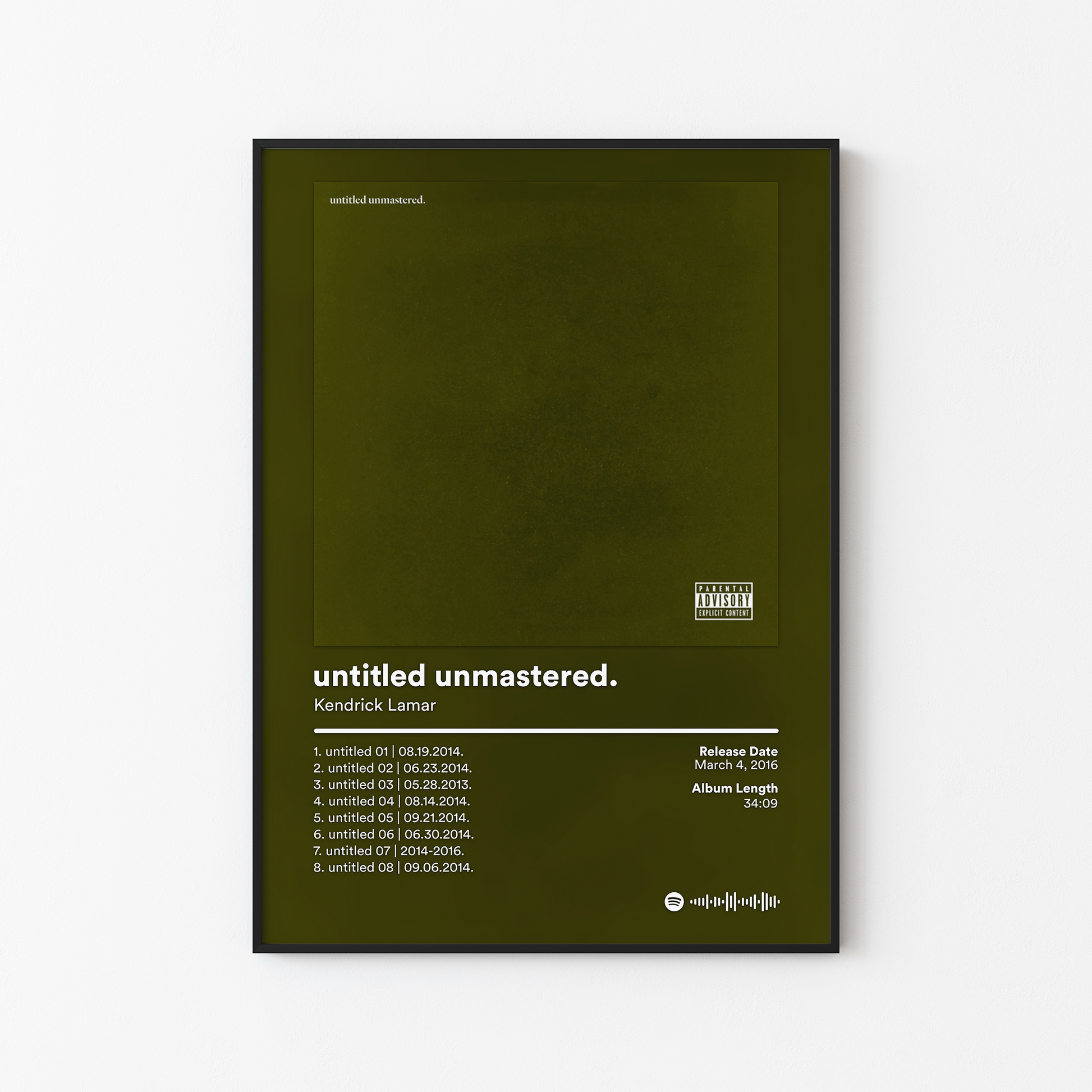 Kendrick Lamar untitled unmastered Album Poster