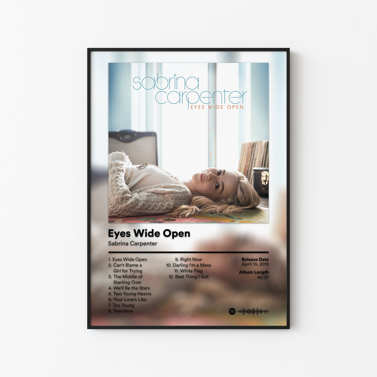 Sabrina Carpenter Eyes Wide Open Album Poster