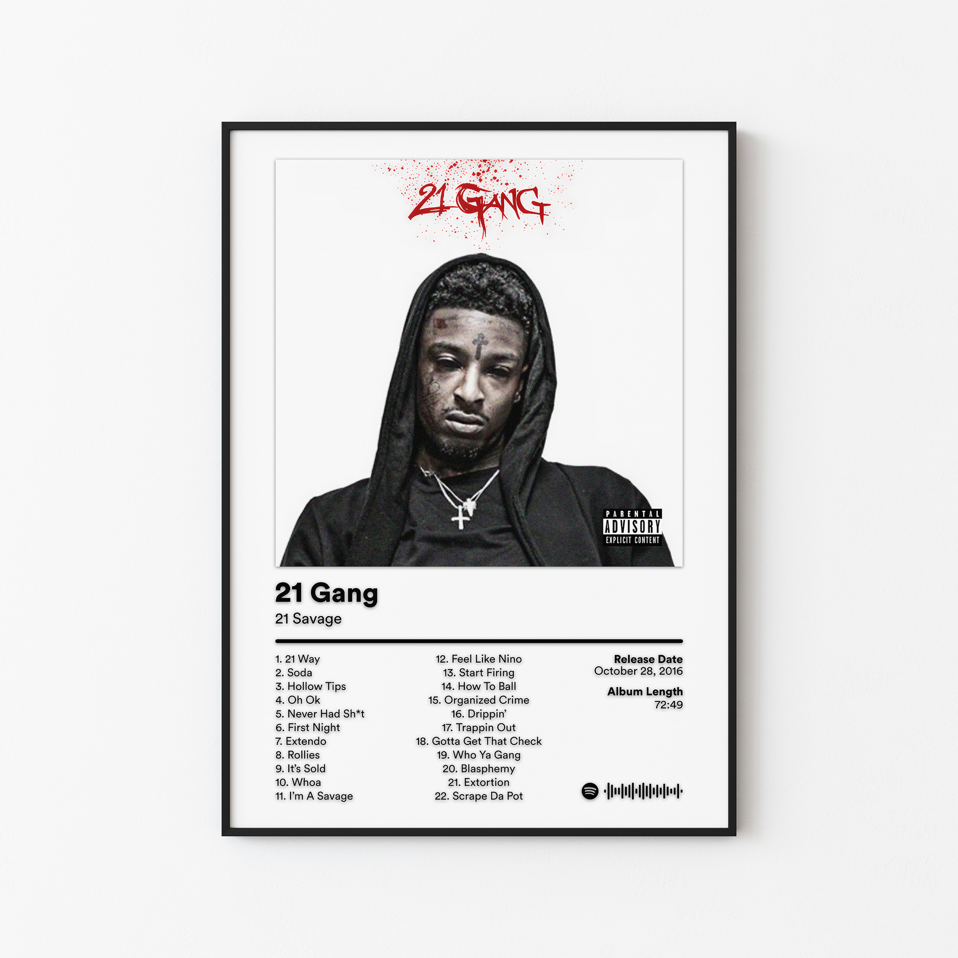 21 Savage 21 Gang Album Poster