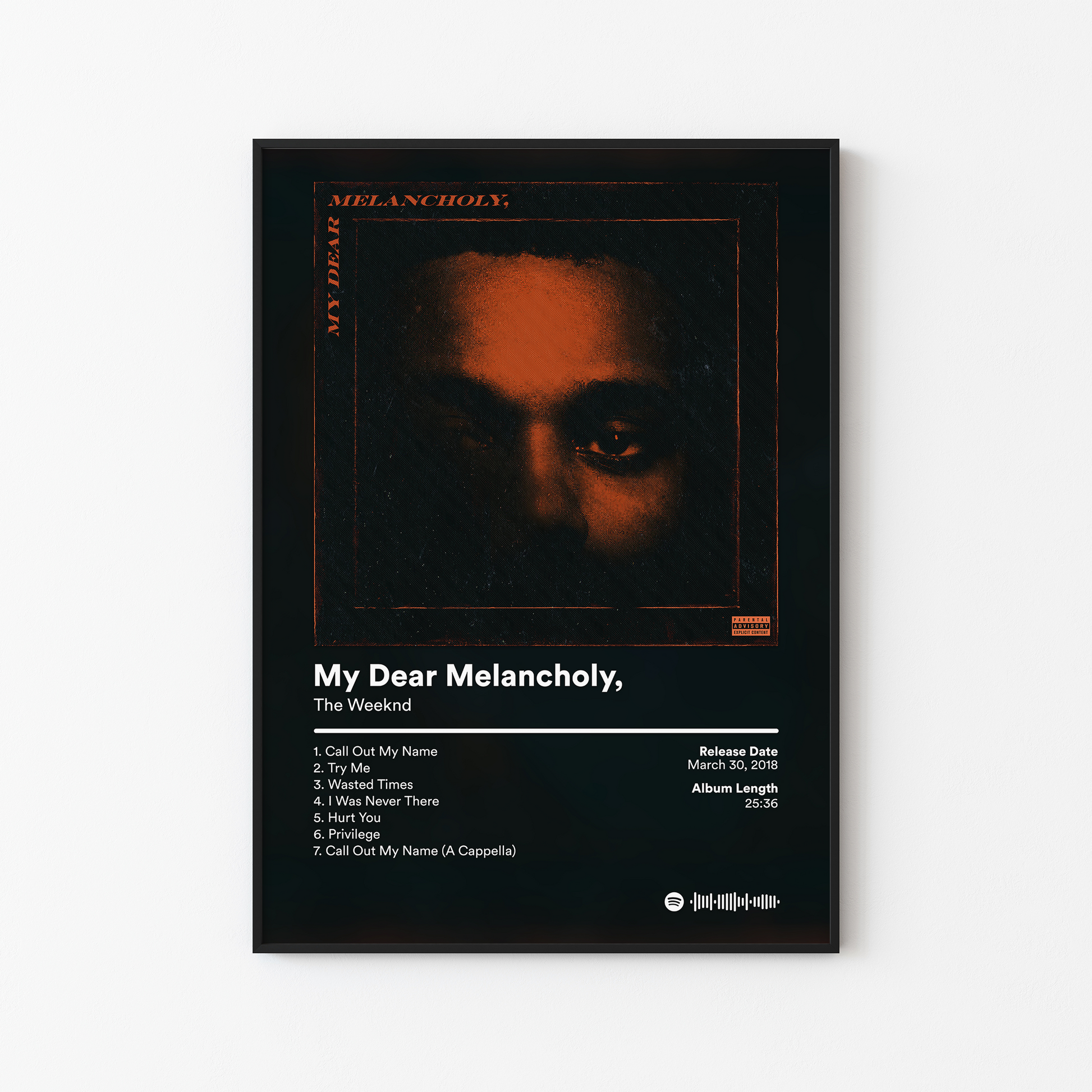 The Weeknd My Dear Melancholy Album Poster