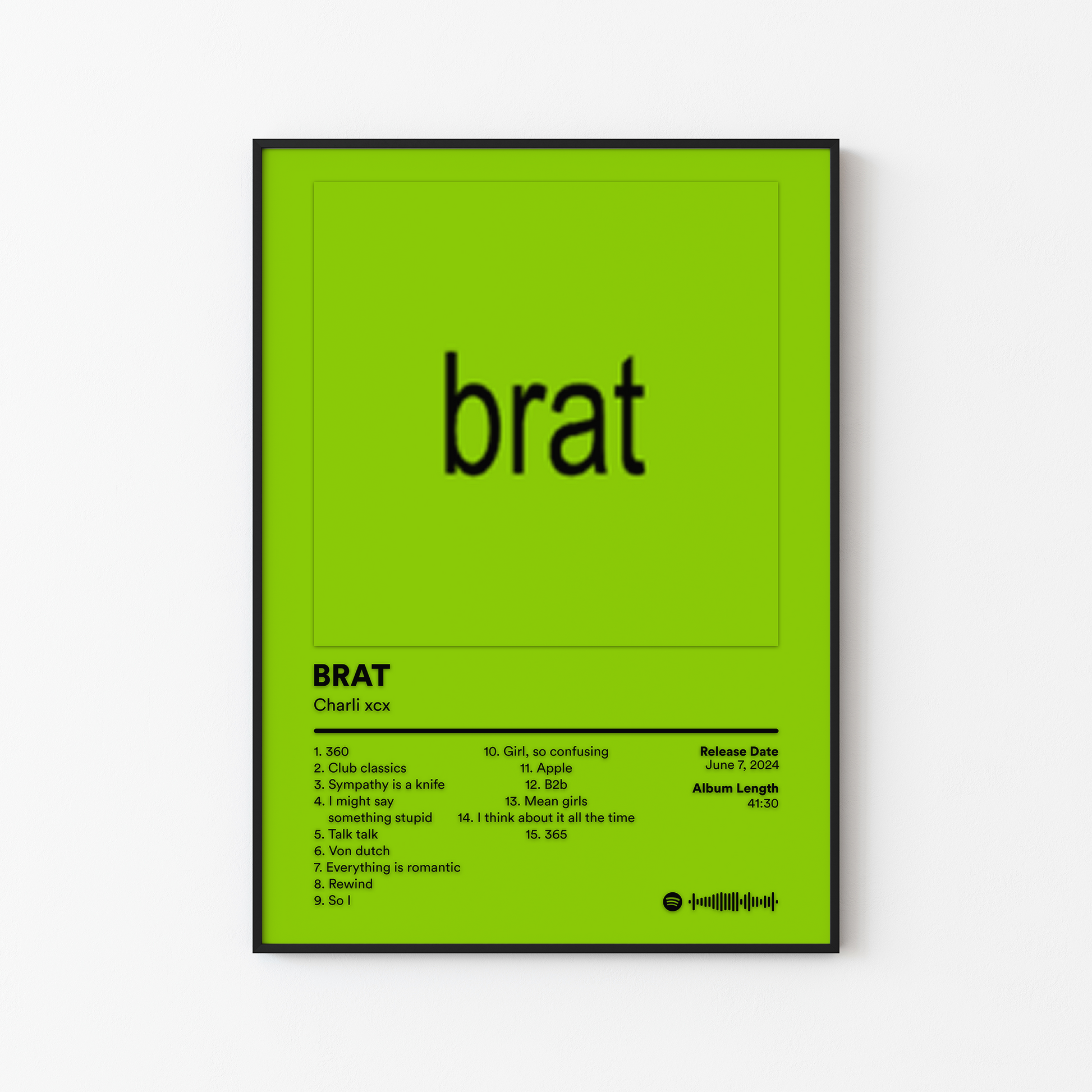 Charli xcx BRAT Album Poster