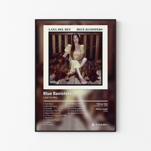 Lana Del Rey Blue Banisters Album Poster