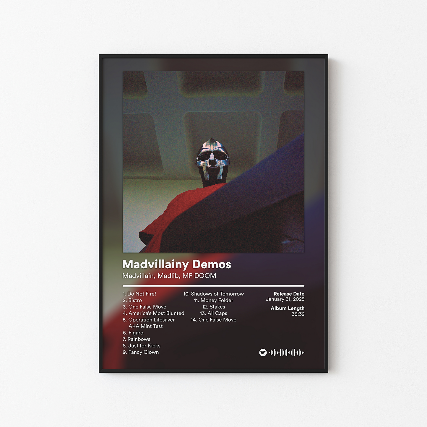 MF DOOM Madvillainy Demos Album Poster