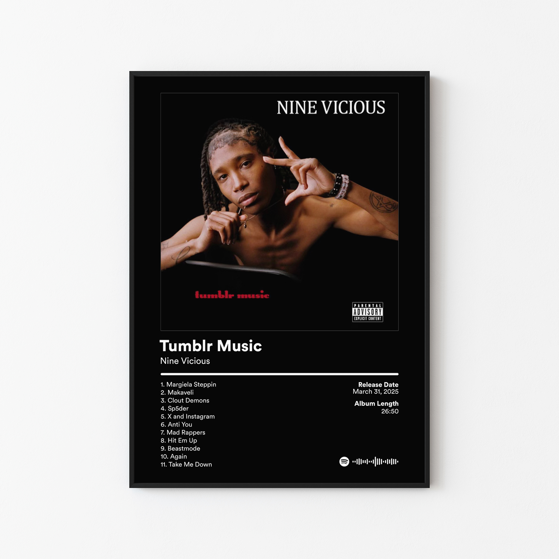 Nine Vicious Tumblr Music Album Poster