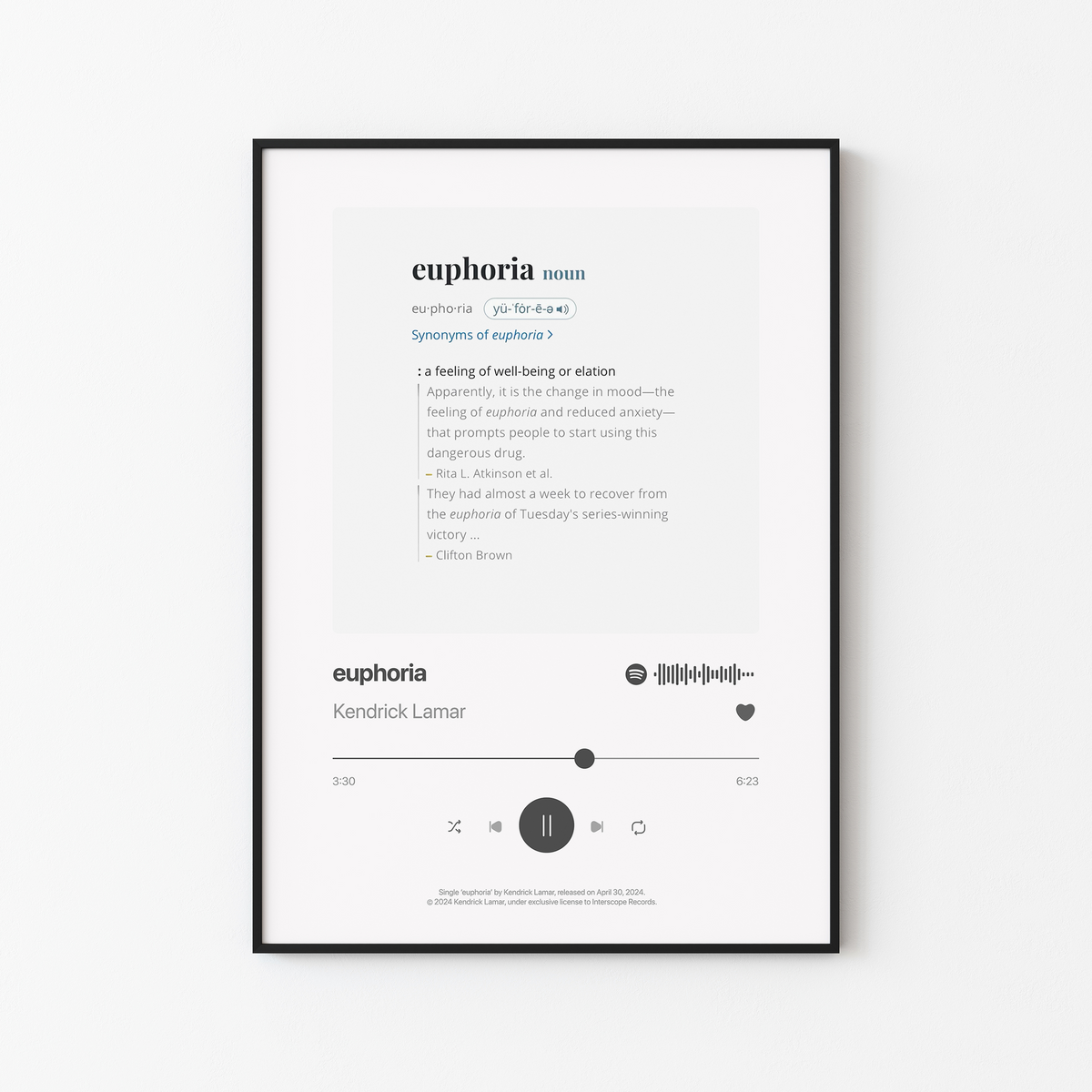 Kendrick Lamar euphoria Poster
