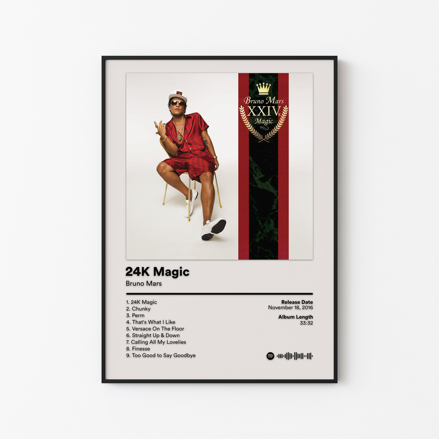 Bruno Mars 24K Magic Album Poster