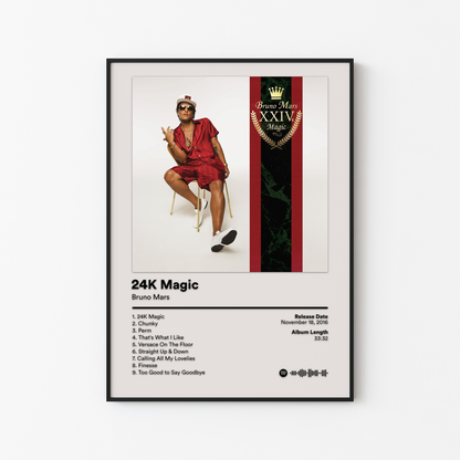 Bruno Mars 24K Magic Album Poster