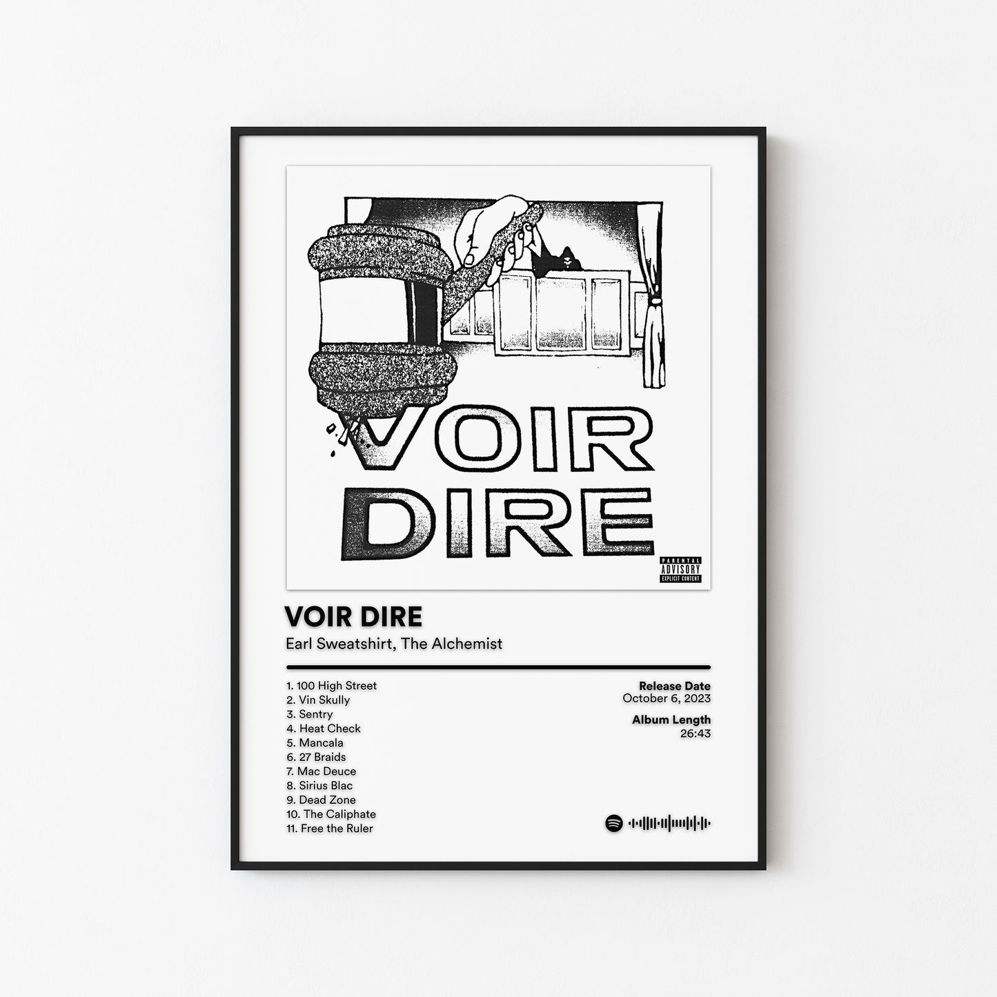 Earl Sweatshirt VOIR DIRE Album Poster