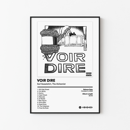Earl Sweatshirt VOIR DIRE Album Poster