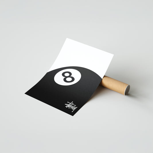 8-Ball Stüssy Poster