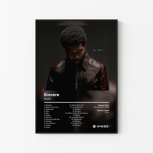 Khalid Sincere Deluxe Album Poster