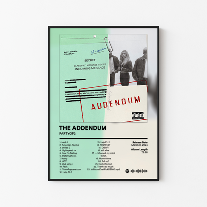 PARTYOF2 THE ADDENDUM i was mature for my age but i was still a child Album Poster