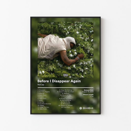 NoCap Before I Disappear Again Album Poster